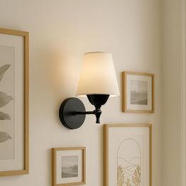 Seinävalaisin Linento Lighting 242014, ø13cm, E27, max. 40W, IP20, kerma/musta