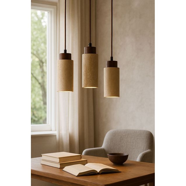 Riippuvalaisin Linento Lighting Babil C, 3-osainen, GU10, IP20, max. 10W, tummanruskea/beige
