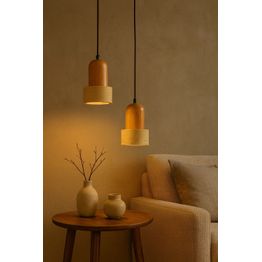 Riippuvalaisin Linento Lighting Loer-B, 2-osainen, E27, max. 40W, IP20, tammi/beige