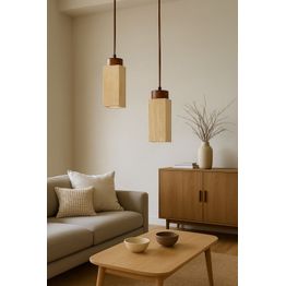 Riippuvalaisin Linento Lighting Mule-B, 2-osainen, GU10, IP20, max. 10W, beige/pähkinä