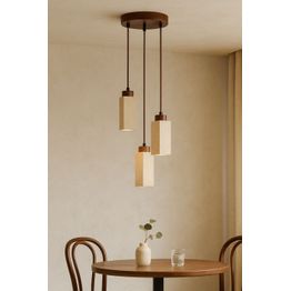 Riippuvalaisin Linento Lighting Mule-C, 3-osainen, GU10, IP20, max. 10W, beige/pähkinä