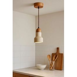 Riippuvalaisin Linento Lighting Swis, Ø9cm, GU10, IP20, max. 10W, beige/tammi