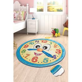 Pyöreä lastenhuoneen matto Linento Kello, keltainen, eri kokoja