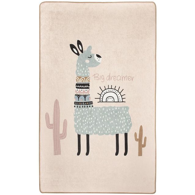 Lastenhuoneen matto Linento Lama vihreä/beige, eri kokoja