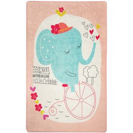 Lastenhuoneen matto Linento Elephants Bike, beige, eri kokoja