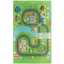 Junaratamatto Linento Train, 100x160cm, vihreä