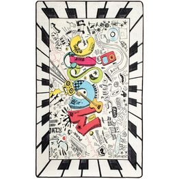 Lastenhuoneen matto Linento Music, mustavalkoinen, eri kokoja