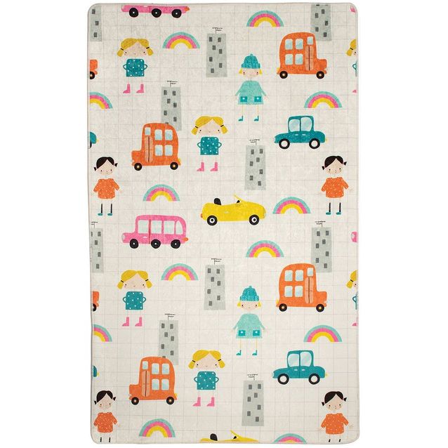 Lastenhuoneen matto Linento Town, 140x190cm, beige