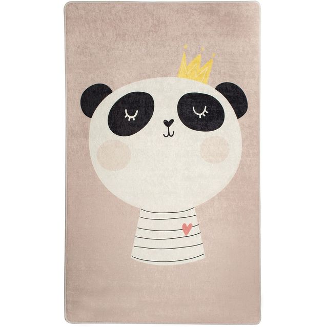 Lastenhuoneen matto Linento King Panda roosa, eri kokoja