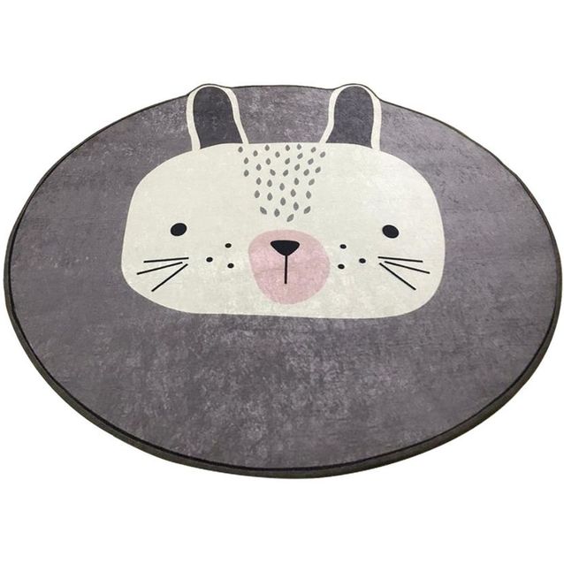 Pyöreä lastenhuoneen matto Linento Bunny, Ø100cm, harmaa