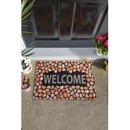 PVC-ovimatto Linento Ivory, 40x60cm, ruskea