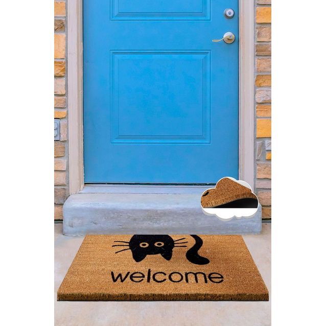 Ovimatto Linento Coco Reverse Cat, 40x60cm, ruskea