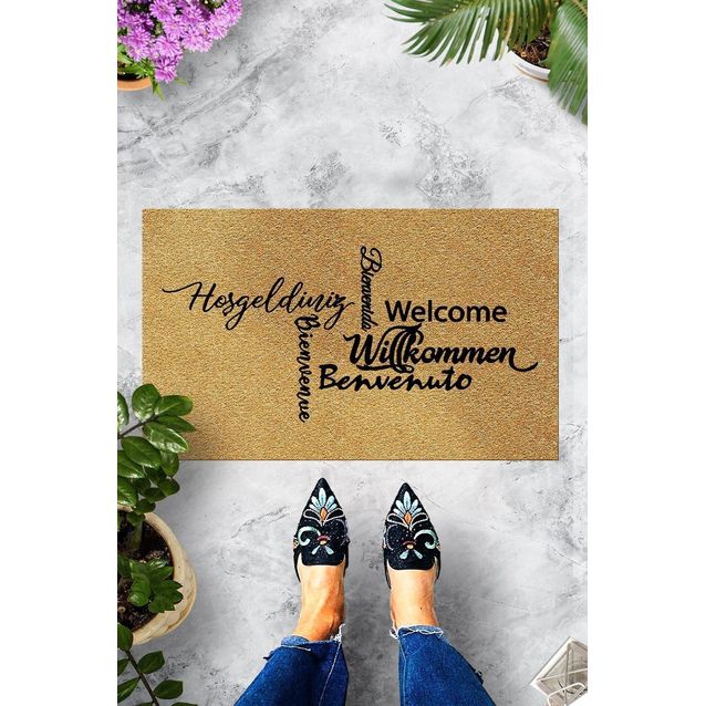 PVC-ovimatto Linento International, 40x60cm, ruskea