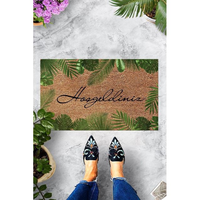 PVC-ovimatto Linento Tropical, 40x60cm, ruskea