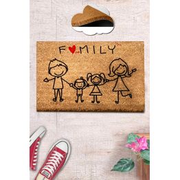 Ovimatto Linento Coco Family, 40x60cm, ruskea