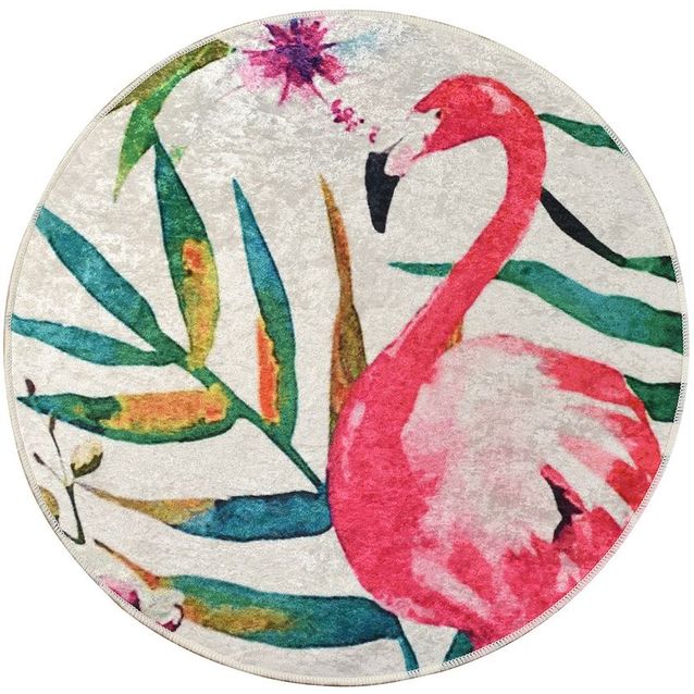 Pyöreä matto Linento Flam, Ø100cm, valkoinen/beige