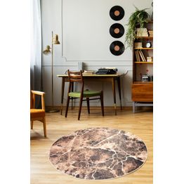 Pyöreä matto Linento Mozaik, Ø100cm, ruskea