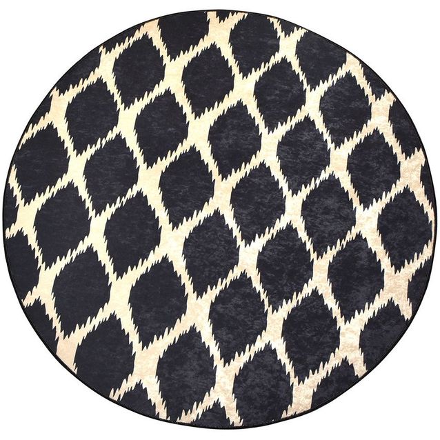 Pyöreä matto Linento Shadow, Ø100cm, musta/beige