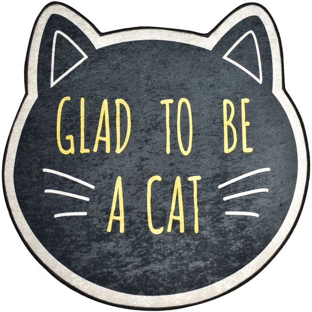 Pyöreä matto Linento Cat Face, Ø100cm, harmaa