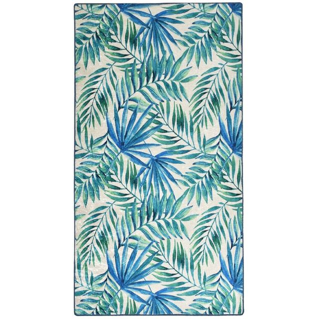 Käytävämatto Linento Palma, 80x150cm, sininen/vihreä