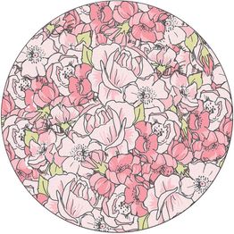 Pyöreä matto Linento Rosa, Ø100cm, vaaleanpunainen