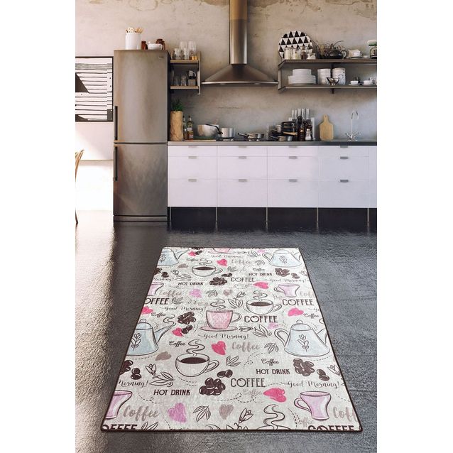 Keittiön matto Linento Hot Drinks, 80x200cm, beige