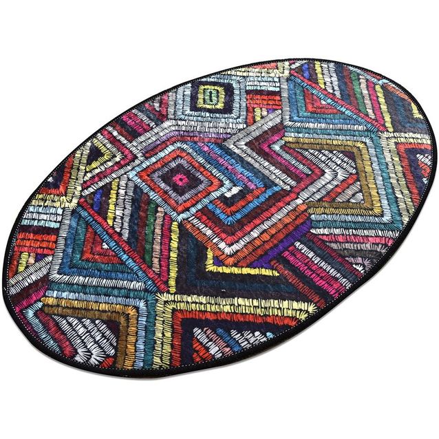 Kynnysmatto Linento Maglie, 60x90cm, ovaali, monivärinen