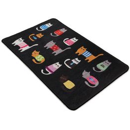 Kynnysmatto Linento Black Cats DJT, 60x90cm, musta
