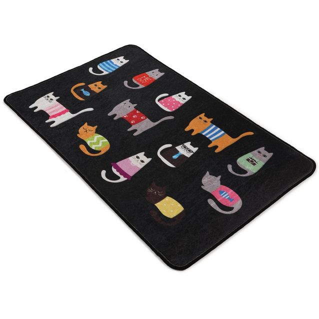 Kynnysmatto Linento Black Cats DJT, 60x90cm, musta