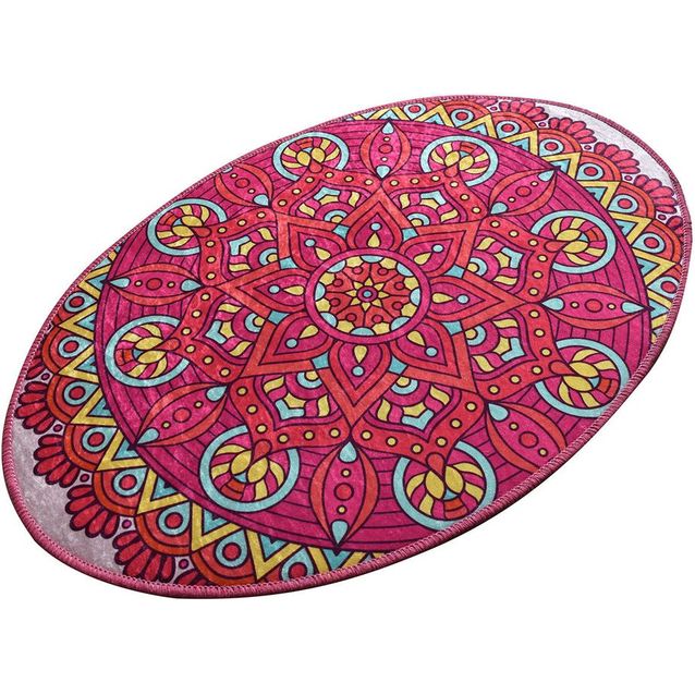 Kynnysmatto Linento Mandala DJT, 60x90cm, punainen