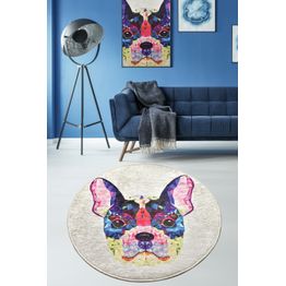 Pyöreä matto Linento Cane Djt, ø140cm, monivärinen