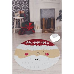 Pyöreä joulumatto Linento Ho Ho Ho, Ø100cm, punainen