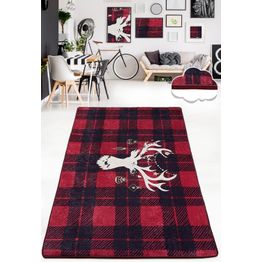 Joulumatto Linento Geyik, 120x180cm, punainen