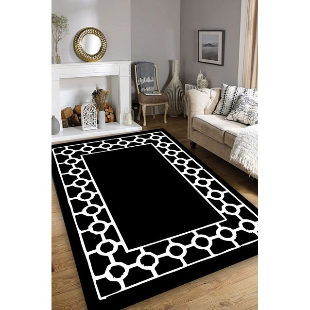 Matto Linento Bague, musta/valkoinen, eri kokoja