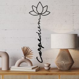 Metallinen seinäkoriste Linento Carpe Diem 4, musta