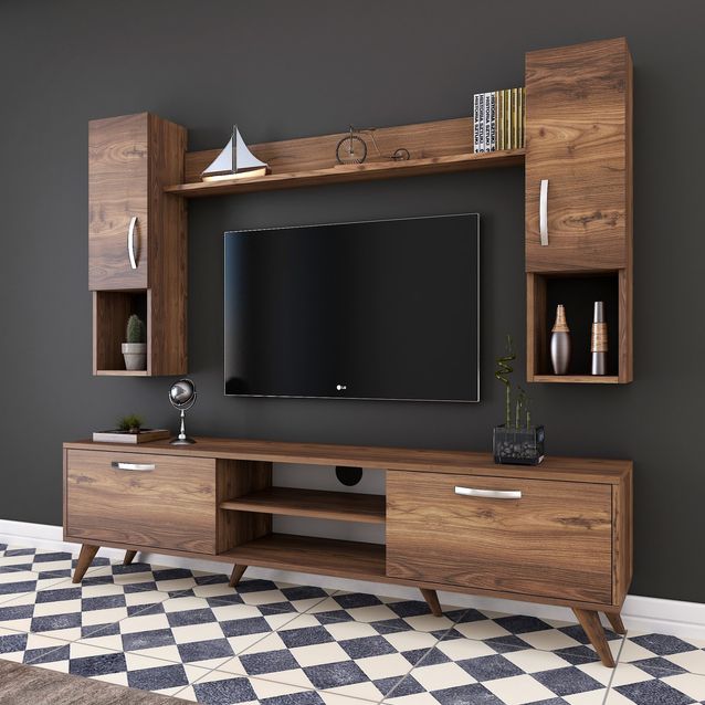TV-kalustepaketti Linento Furniture M27-284, pähkinä