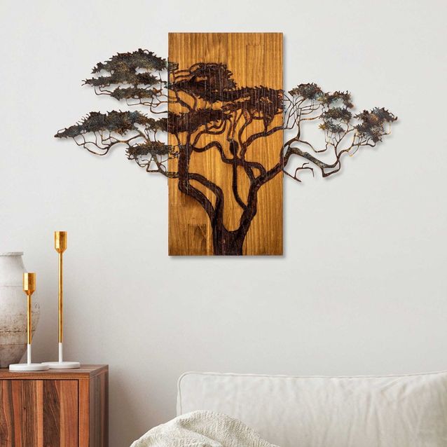 Seinäkoriste Linento Furniture Acacia Tree, monivärinen