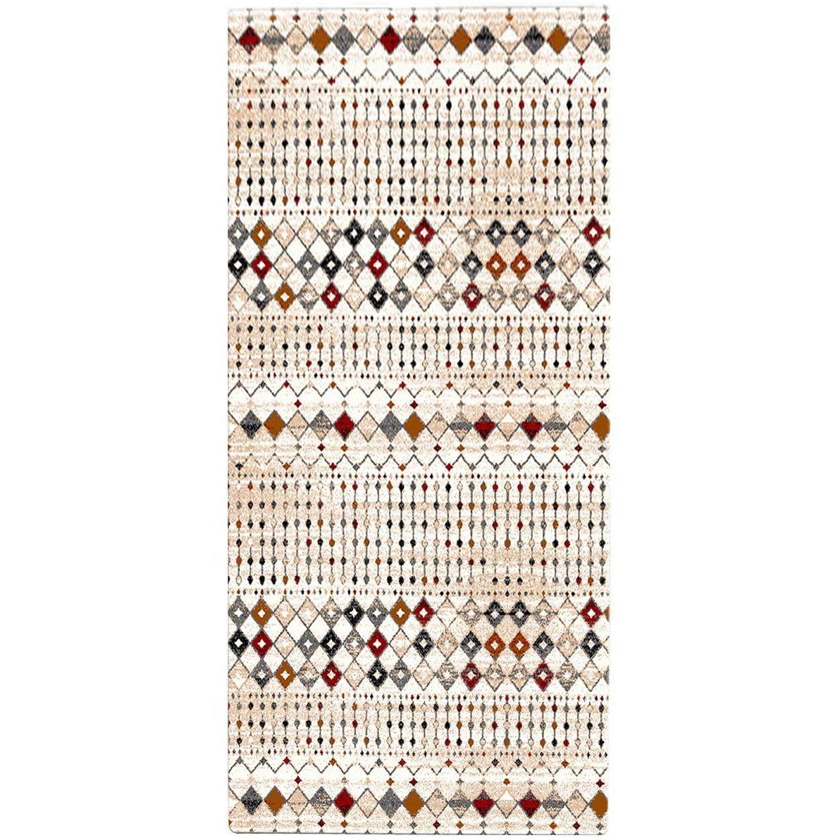 Käytävämatto Linento Flecha 100x300cm punainen/beige