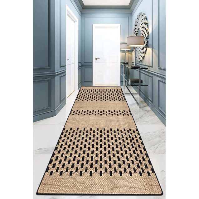 Käytävämatto Linento Rubiks Cube Djt, 80x200cm, beige