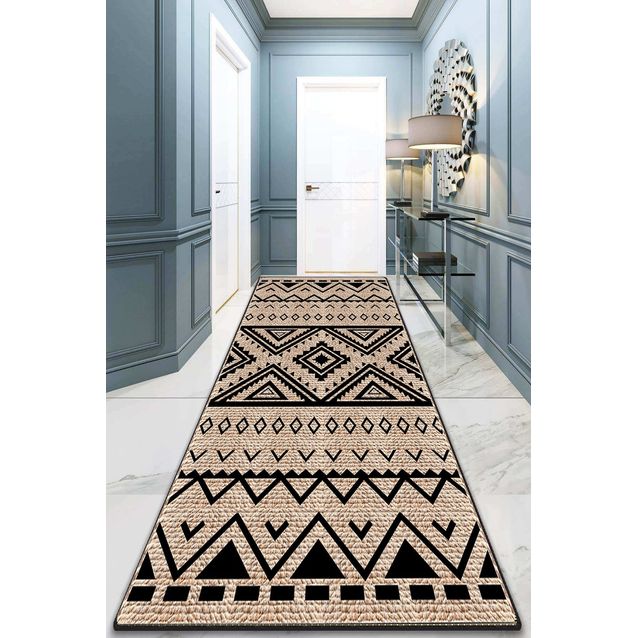 Käytävämatto Linento Tent Djt, 80x300cm, ruskea/musta