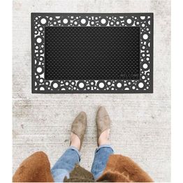 Kynnysmatto Linento Dekora 70x45cm musta/harmaa/kulta