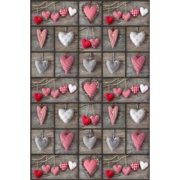 Joulumatto Linento Wookece232, 60x100cm, ruskea/punainen