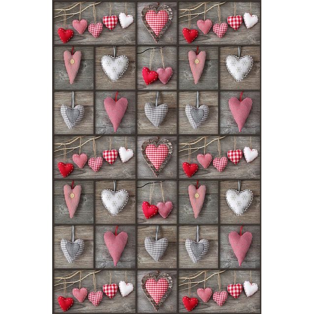 Joulumatto Linento Wookece232, 60x100cm, ruskea/punainen