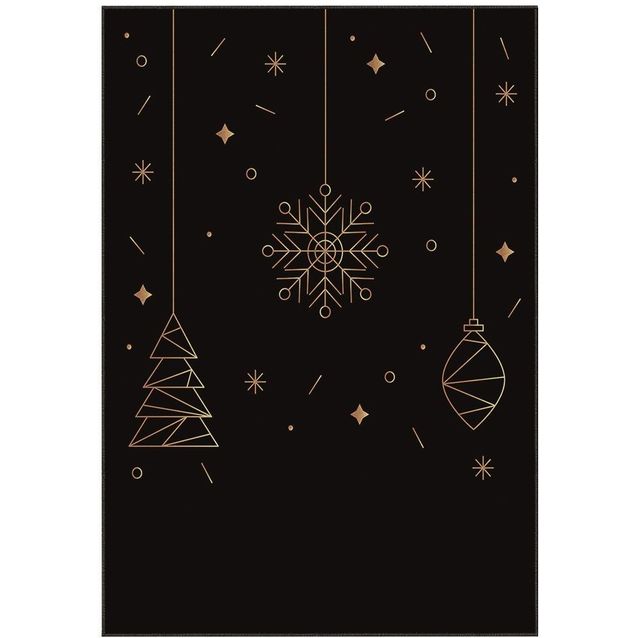 Joulumatto Linento ASR - CRPT - 20, 120x180cm, musta/kulta