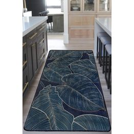 Matto Linento Zeleno, vihreänsininen/kulta, eri kokoja