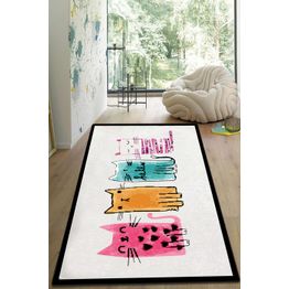 Lastenhuoneen matto Linento Baby Cats, 80x150cm, monivärinen