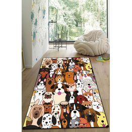 Lastenhuoneen matto Linento Dogs, 80x150cm, monivärinen