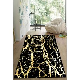 Matto Linento Goldes, 200x290cm, musta/kulta