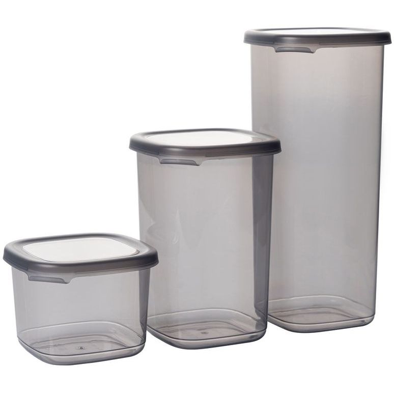 Kannellinen kuivaelintarvikepurkki (15 osaa) Linento Zena, antrasiitti