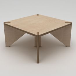 Sohvapöytä Linento Furniture Pura, 75x75cm, ruskea